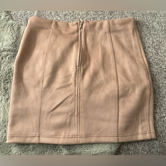 Faux Suede Tan Skirt - Picture 2 of 4